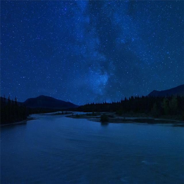 2732x2732 milky way stars reflection summer outdoors night 5... -  iPad Pro Wallpaper