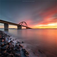 bridge sunset 8k wallpaper