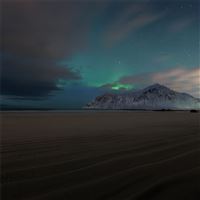 aurora borealis mountains sand landscape 4k wallpaper