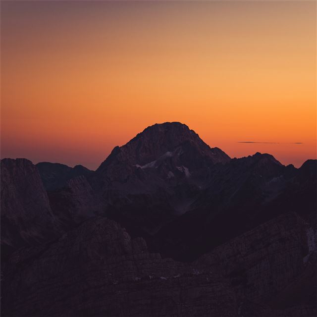 2732x2732 orange sky landscape sunset mountains 8k - sunset iPad Pro Wallpaper