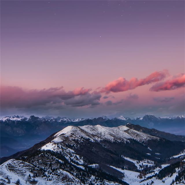 2732x2732 mountains starry sky night snow dolomites italy 4k -  iPad Pro Wallpaper