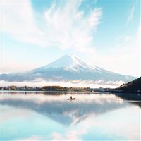 mount fuji blue bright day 4k wallpaper