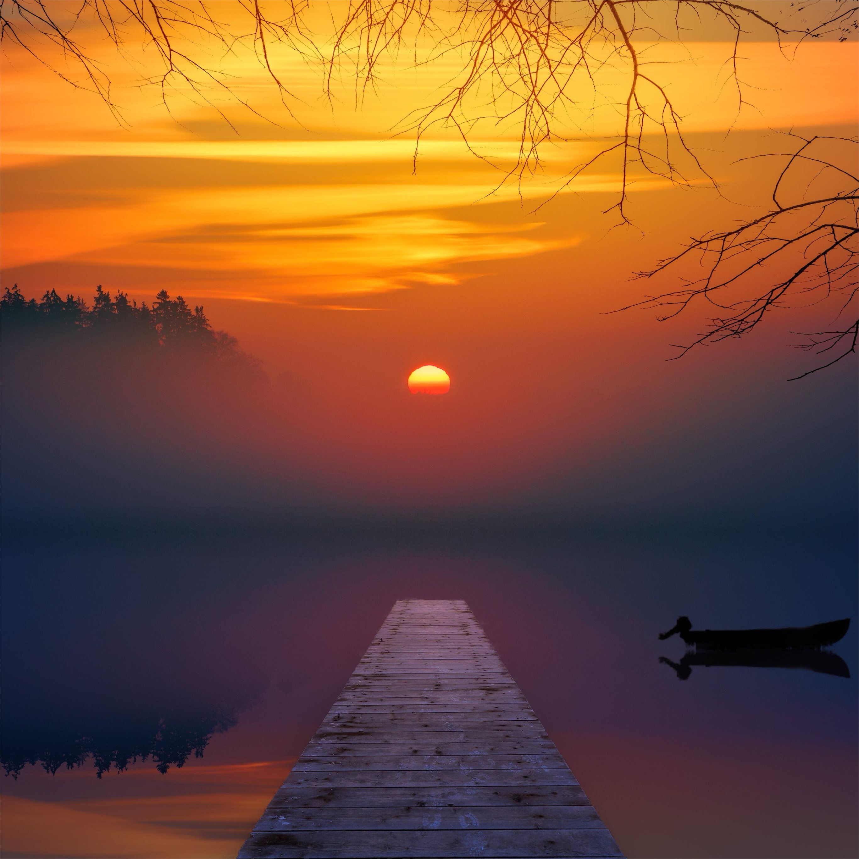 Lake Sunset Reflection 5k Ipad Pro Wallpapers Free Download