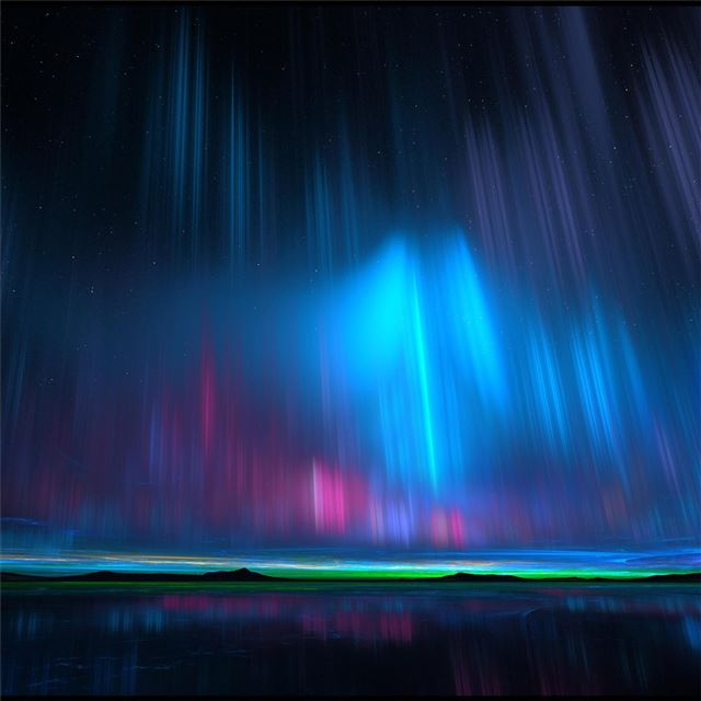 2732x2732 northern lights stars 4k -  iPad Pro Wallpaper