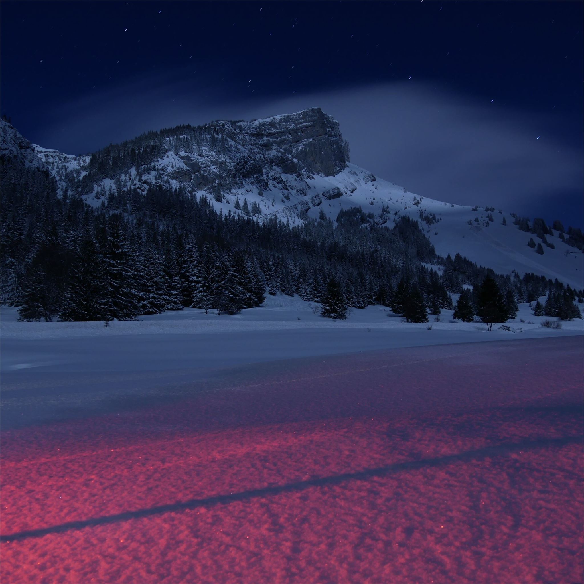 mountains landscape night snow 5k iPad Pro Wallpapers Free Download