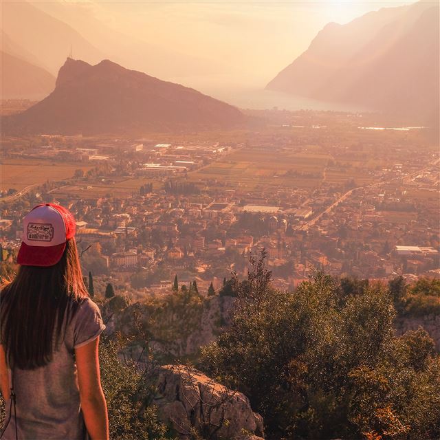 2732x2732 girl watching landscape view 5k - landscape iPad Pro Wallpaper