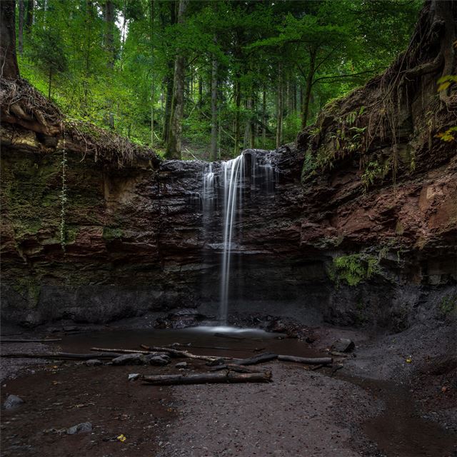 2732x2732 waterfall forest 8k -  iPad Pro Wallpaper