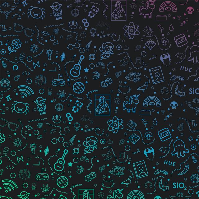 2732x2732 sketches gradients icons logo 4k -  iPad Pro Wallpaper