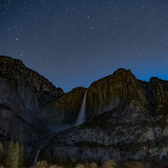 2732x2732 Starry Sky Precipice Waterfall -  iPad Pro Wallpaper