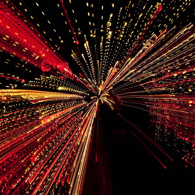 2732x2732 Into Tunnel Lights Art Pattern Dark Red -  iPad Pro Wallpaper