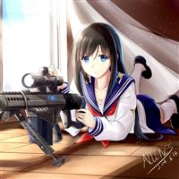 Girl Anime Automaton Guns Uniforms wallpaper