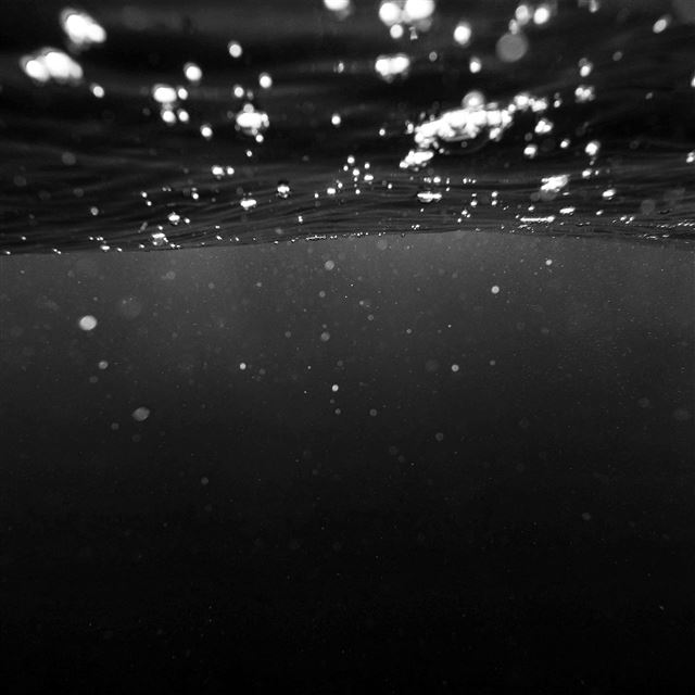 2732x2732 Bubble Underwater Swim Bw Dark Pattern -  iPad Pro Wallpaper