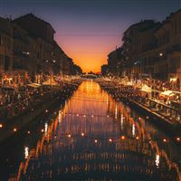 Milan italy river evening city wallpaper
