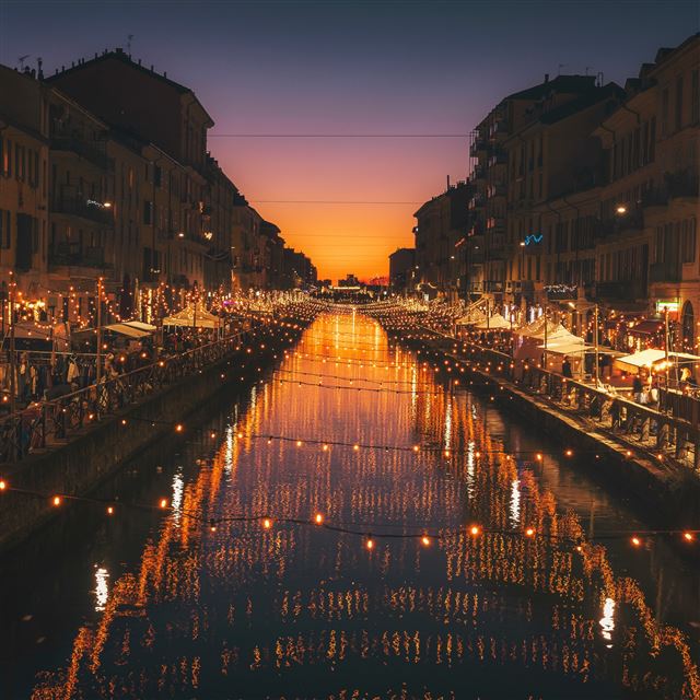 2732x2732 Milan italy river evening city -  iPad Pro Wallpaper