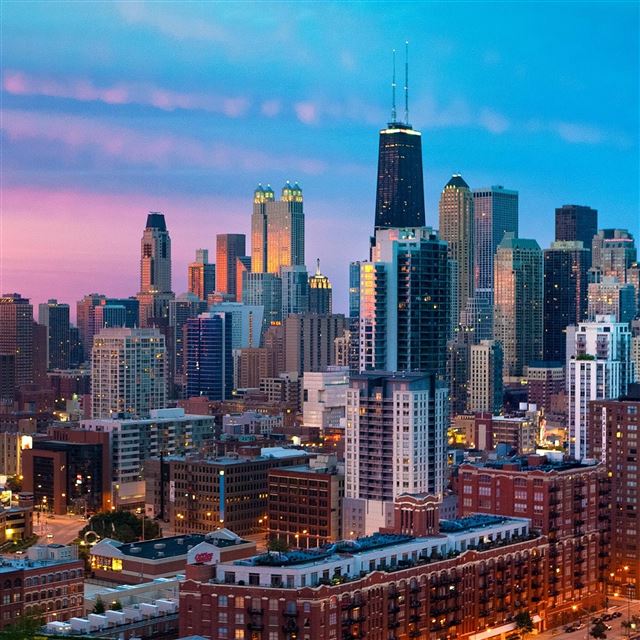 2732x2732 City night skyscrapers -  iPad Pro Wallpaper