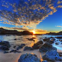 Clouds sky stones wallpaper