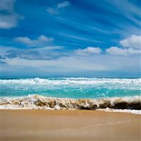 Blue water coast beach wallpaper