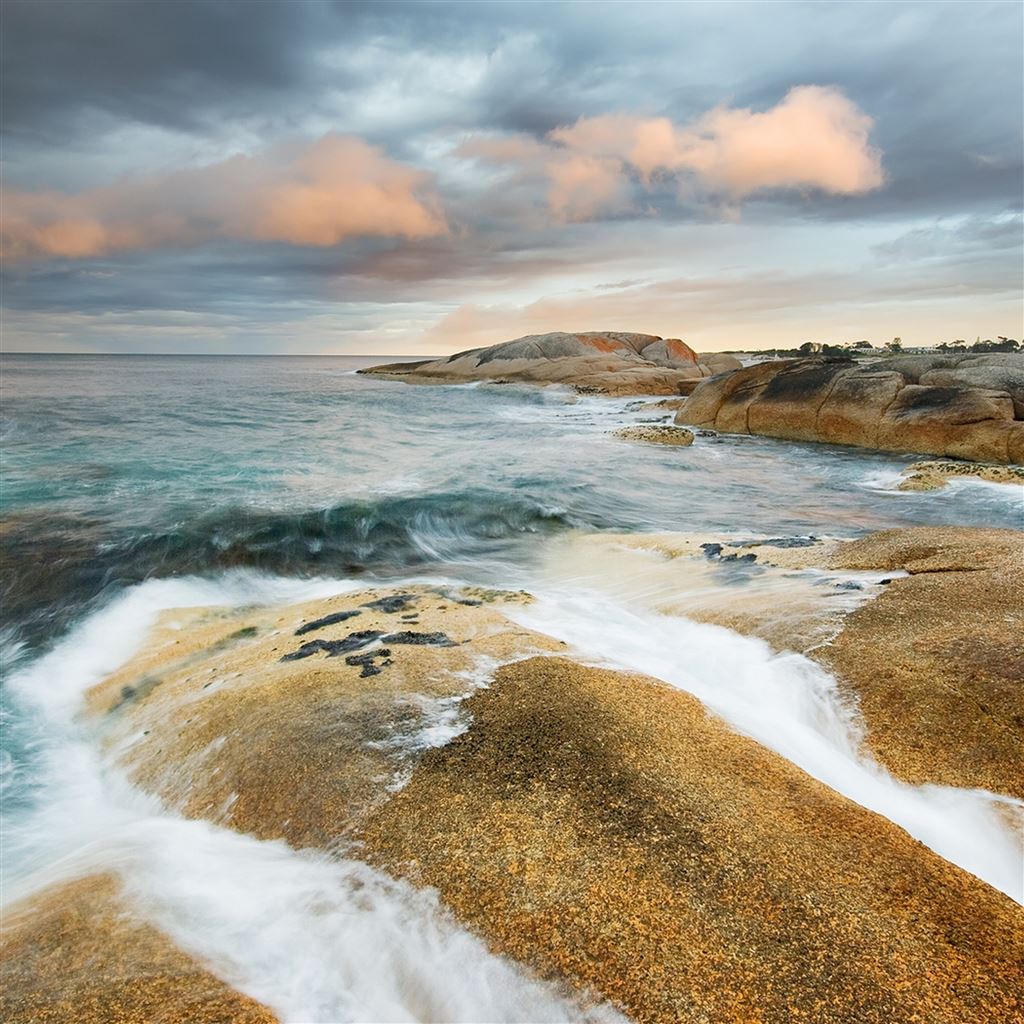 Ocean sand waves coast sea iPad Pro Wallpapers Free Download