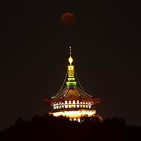 Red moon iPad Pro wallpaper