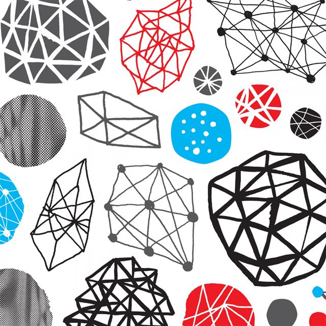 2732x2732 Blue black red white shape pattern - gray iPad Pro Wallpaper
