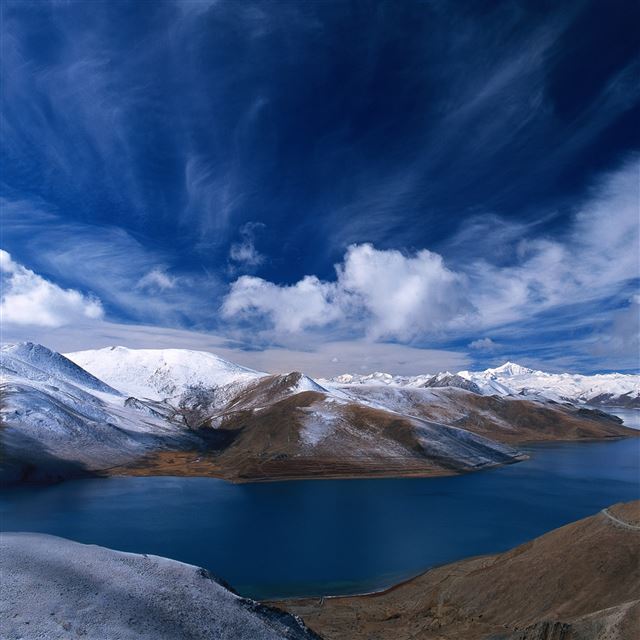 2732x2732 Sky mountains hills river clouds bends water - water iPad Pro Wallpaper