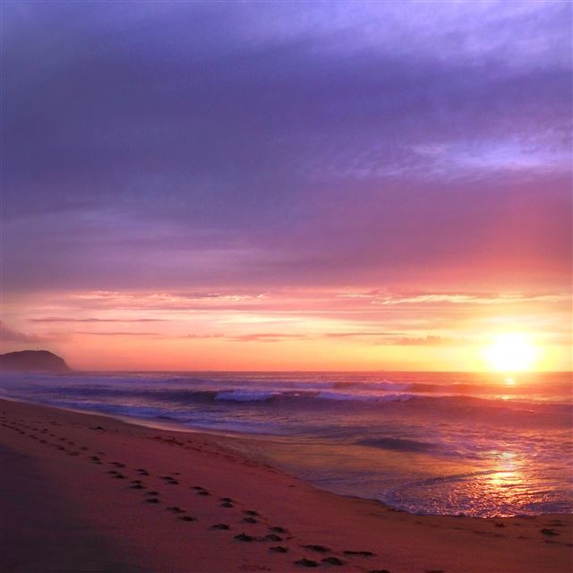 2732x2732 Sand traces beach sea waves - purple iPad Pro Wallpaper