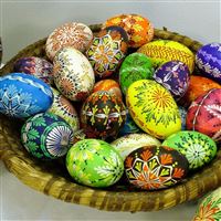 Easter holiday eggs lots patterns basket wallpaper