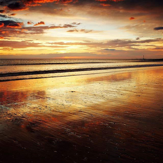 2732x2732 Coast sand beach sea - black iPad Pro Wallpaper