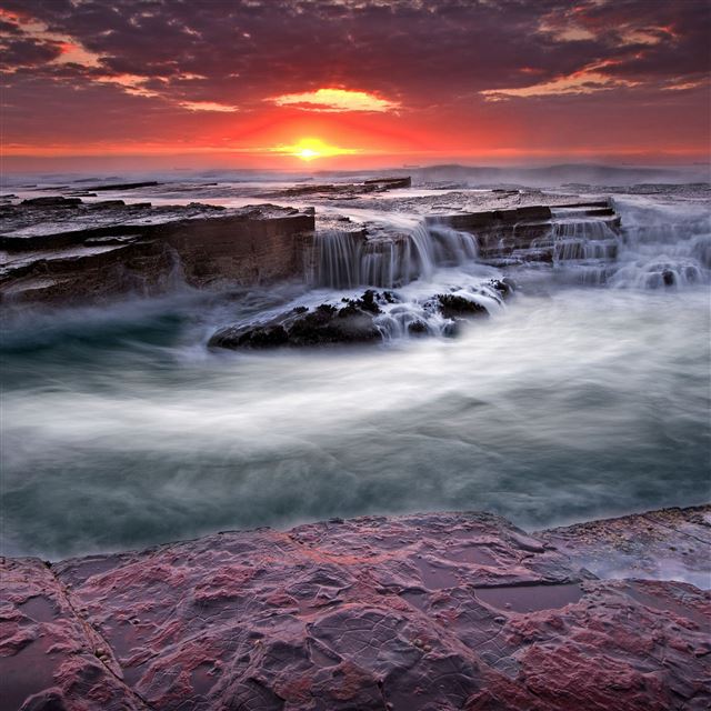2732x2732 Water rocks streams coast blocks sun - water iPad Pro Wallpaper
