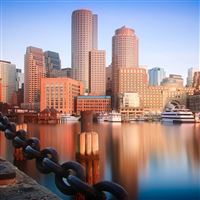 City skyscrapers river beach building wallpaper