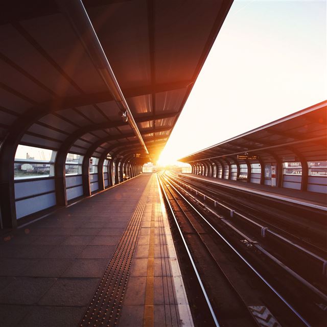 2732x2732 Train station city flare sun - flare iPad Pro Wallpaper