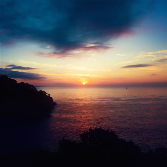 2732x2732 Sky sunset sea nature night - cyan iPad Pro Wallpaper