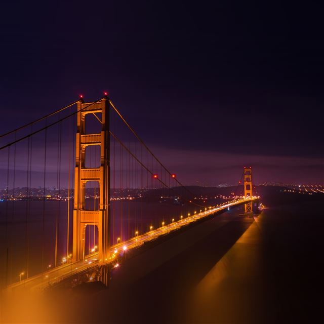 2732x2732 River golden bridge city night -  iPad Pro Wallpaper