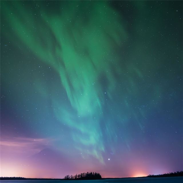 2732x2732 astotin lake northern lights 5k - northern lights iPad Pro Wallpaper