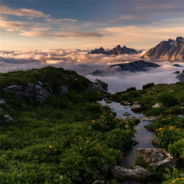 2732x2732 sea of clouds beautiful mountains landscape 5k - 4k iPad Pro Wallpaper
