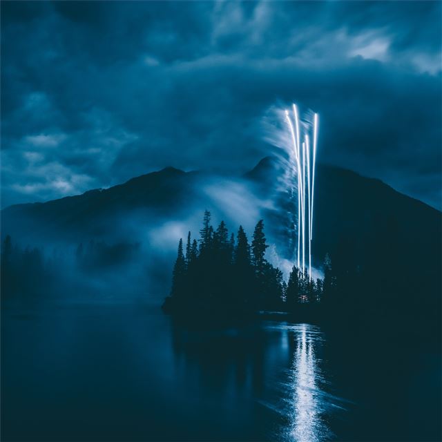 2732x2732 fireworks landscape 5k - landscape iPad Pro Wallpaper