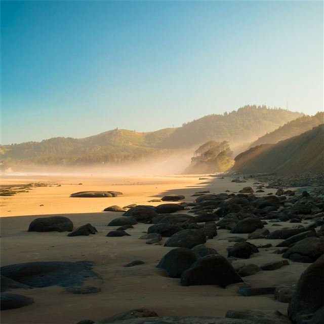 2732x2732 hill coast mist 4k - hill iPad Pro Wallpaper