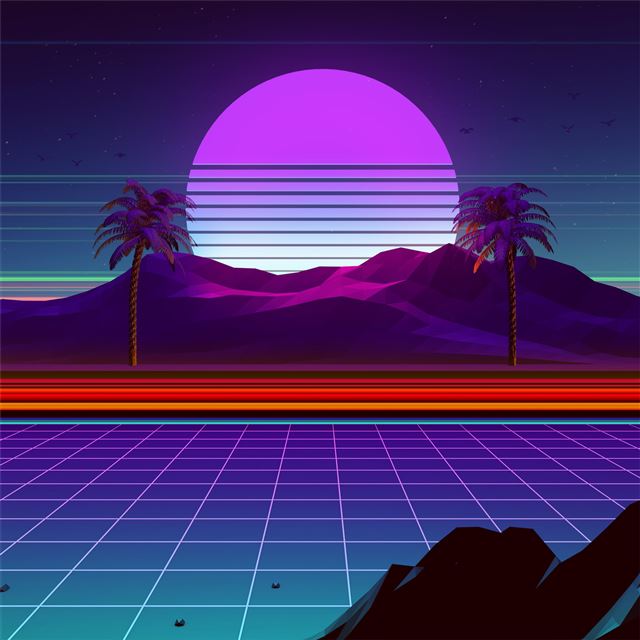 2732x2732 retro wave 4k -  iPad Pro Wallpaper