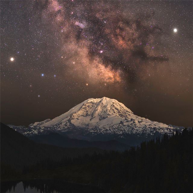 2732x2732 milky way over summt lake - milky way iPad Pro Wallpaper
