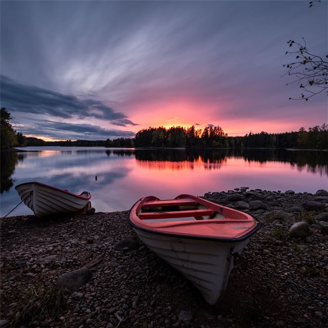 2732x2732 boat long sunset 5k - 4k iPad Pro Wallpaper