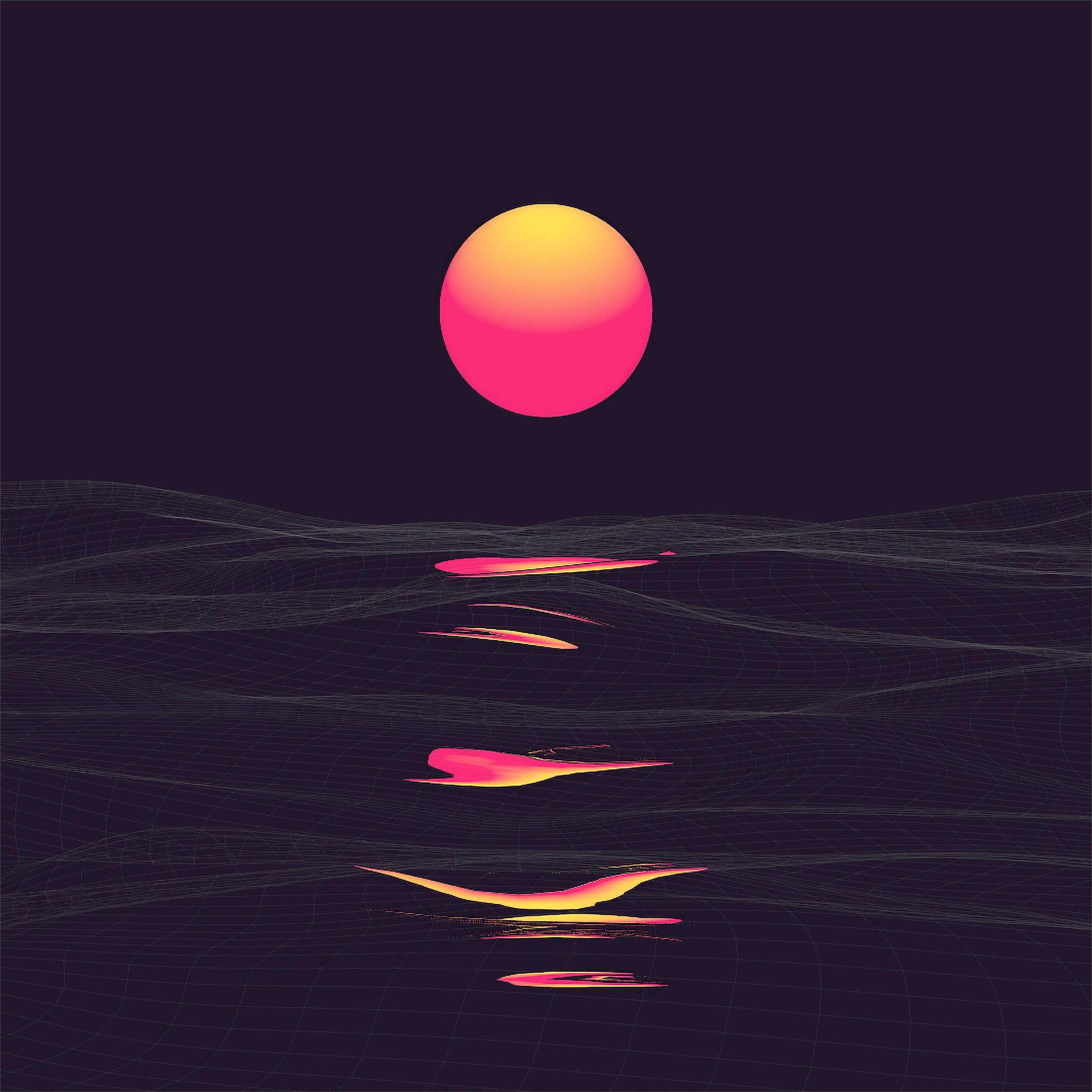 Retrowave Sunrise Reflection Clear Sky 4k Ipad Pro Wallpapers Free Download