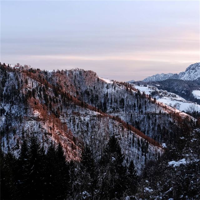 2732x2732 brown white mountains 5k - winter iPad Pro Wallpaper