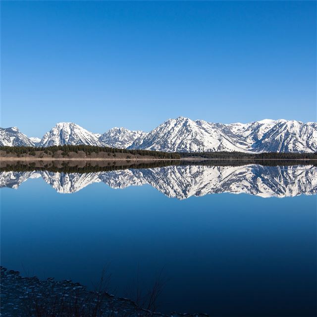 2732x2732 calm blue at grand teton national park 4k - national park iPad Pro Wallpaper
