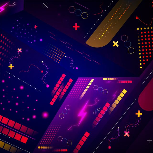 2732x2732 vector design retro 4k - behance iPad Pro Wallpaper