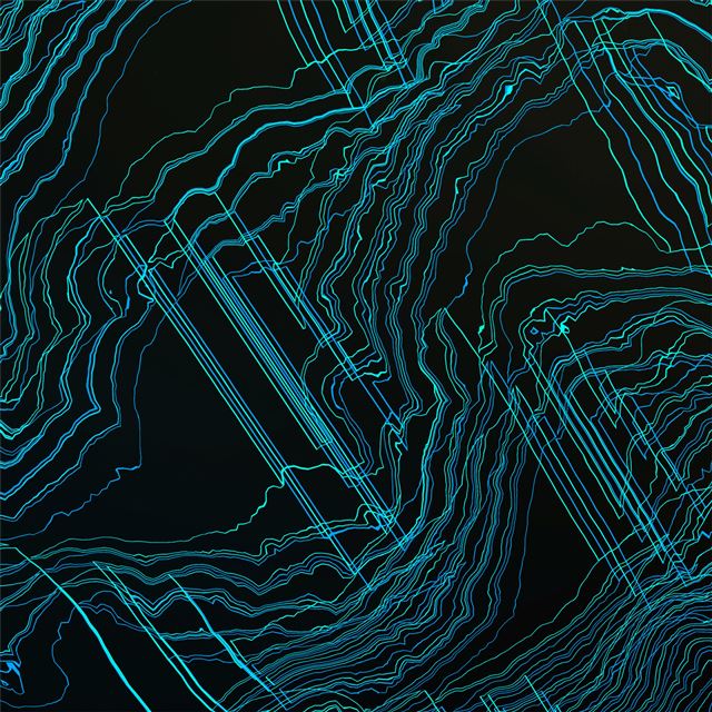 2732x2732 teal contours - digital art iPad Pro Wallpaper