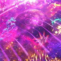 nebula neon colors fractal glitch pattern waves 4k wallpaper