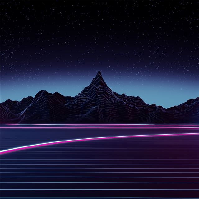 2732x2732 highway retrowave 4k - artwork iPad Pro Wallpaper