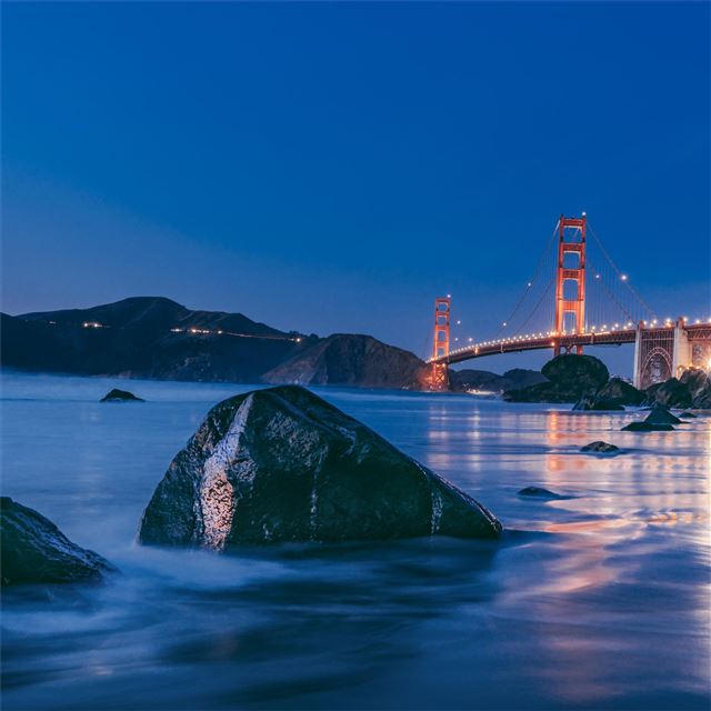 2732x2732 golden gate bridge sunset 8k - sunset iPad Pro Wallpaper