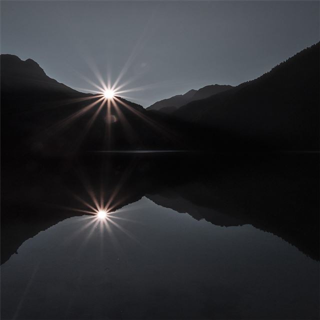 2732x2732 silhouette of mountain near body of water 4k - mountains iPad Pro Wallpaper