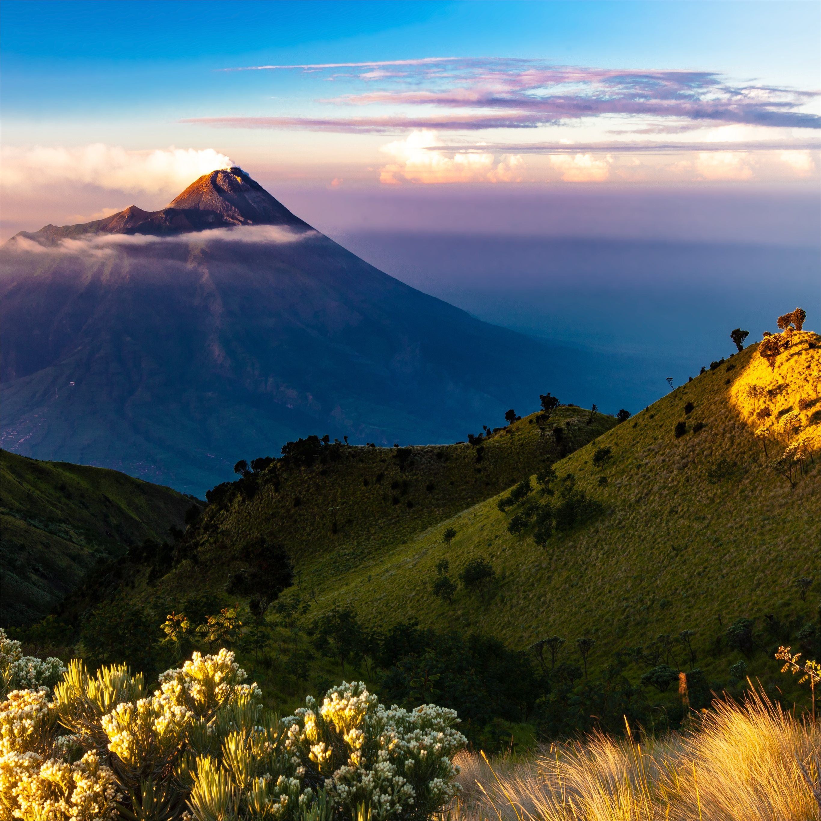volcano java island 5k iPad Pro Wallpapers Free Download